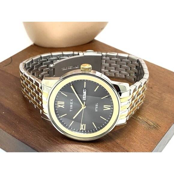 Timex Men's Watch TW2T50500 Quartz Gray Dial Two Tone Stainless Steel 41mm - Picture 7 of 13